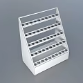 Sturdy Multi Tiered White Storage Shelf With Step Design For Organizing Items 3d model