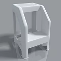 Modern White Plastic Stool With Armrests And Perforated Seat For Home Use