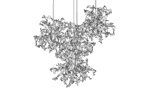 Modern special-shaped chandelier stainless steel art chandelier 3d model