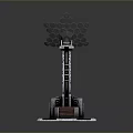 Scenic Natural Landscape Featuring Hexagonal Tower Structure With Stone Base