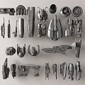 Various Hardware Tools Including Mechanical Parts Fasteners And Connectors For Industrial Applications