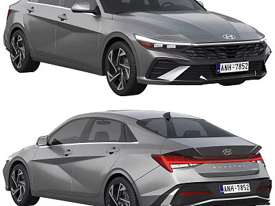 Modern Hyundai Sedan Exterior Design With Sleek Front Rear Lights And Body Lines 3d model
