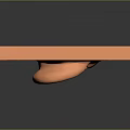 3D Sculpted Ear Shape Featured on Orange Square Minimalist Decorative Art Piece