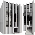 Modern High Rise Building With Glass Curtain Walls And White Facade Design