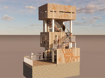 Modern observation deck 3d model Modern observation deck 3d model