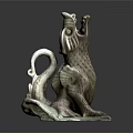 Detailed Mythical Game Movie Character Sculpture In Standing Pose With Dragon Eagle Features