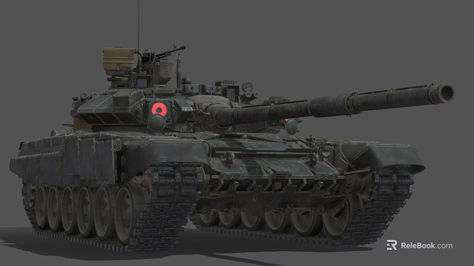 Military Tank With Heavy Duty Tracks Long Cannon And Turret Military Equipment 3d model