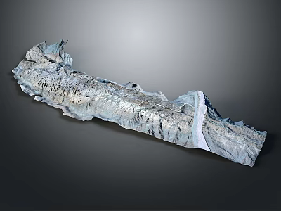 Long Textured Gray Natural Object With Rough Surface And White Stripe 3d model