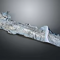 Long Textured Gray Natural Object With Rough Surface And White Stripe