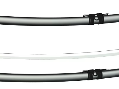 Curved Metal Tubes With Black Mounting Clips Flexible Structure And Sleek Design 3d model