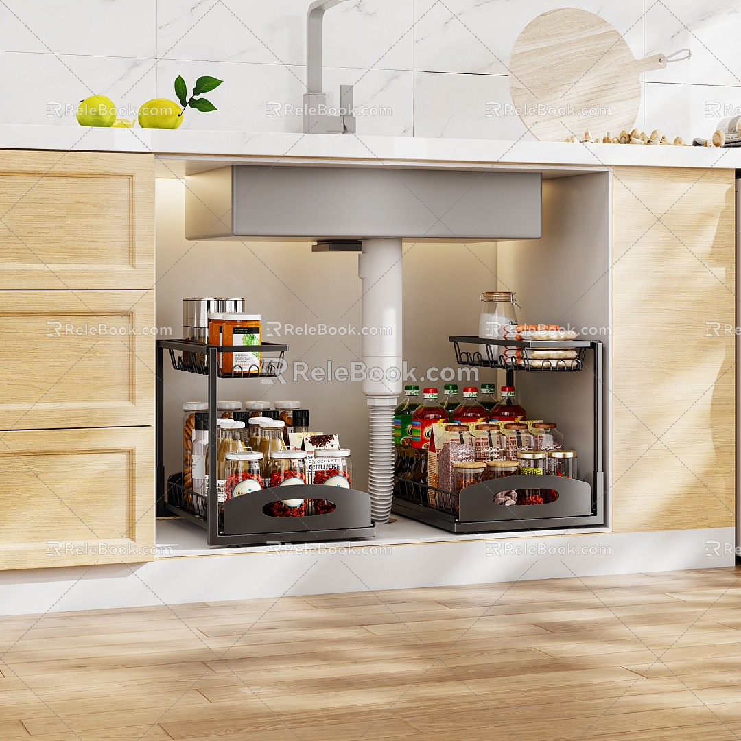 Kitchen Sink Storage Rack Seasoning Storage Rack 3d model