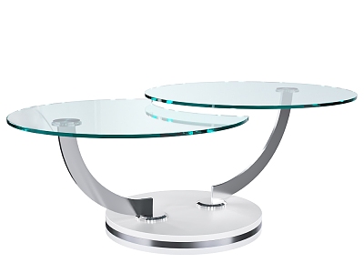 Modern rotatable glass coffee table 3d model