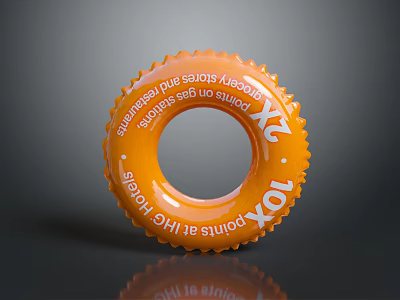 Orange Inflatable Swimming Ring Daily Life Product With Joy Text For Water Activities 3d model