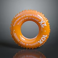 Orange Inflatable Swimming Ring Daily Life Product With Joy Text For Water Activities