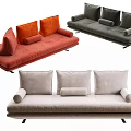 Modern three-seat sofa multiplayer sofa 3d model