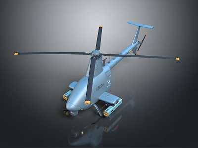 Highly Detailed 3D Render of Modern Helicopter with Rotor and Fuselage Parts 3d model
