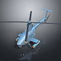 Highly Detailed 3D Render of Modern Helicopter with Rotor and Fuselage Parts