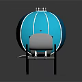 Blue Crystal Pumpkin Carriage With White Wheels And Silver Decorations On Reflective Surface