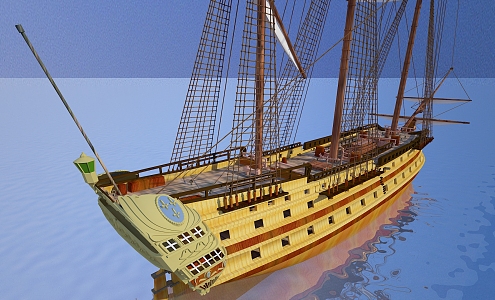 European-style boat 3d model