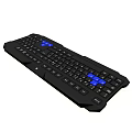 Black Computer Keyboard With Blue Function Keys And Standard Layout Design 3d model