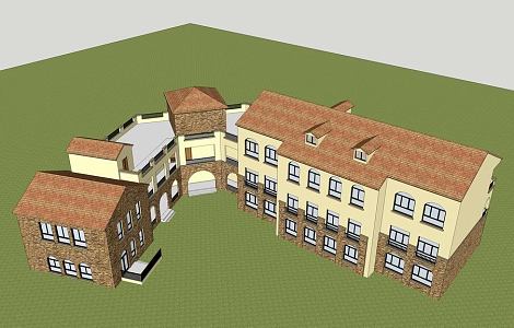 Spanish style house 3d model