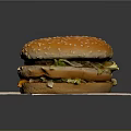 Delicious Hamburger With Sesame Bun Lettuce And Patty On White Paper