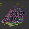 retro ship ancient ship ancient warship large ancient ship ancient warship 3d model