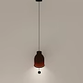 Modern Brown Bell Shaped Pendant Light Hanging In Minimalist Interior Design