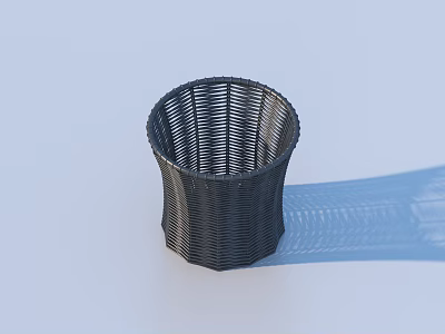 Black Woven Storage Basket With Modern Design For Home Organization And Decor 3d model