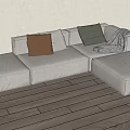 Modern corner sofa multiplayer sofa 3d model