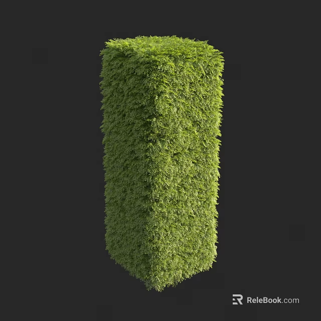 Lush Cube Shaped Green Plant Wall For Modern Interior Decor 3d model 