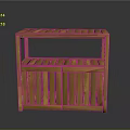 Wooden Storage Cabinet With Slatted Top Shelf And Lower Slatted Doors