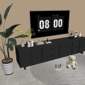 Modern Black TV Cabinet Sideboard Balcony Cabinet Storage Cabinet Entrance Cabinet 3d model