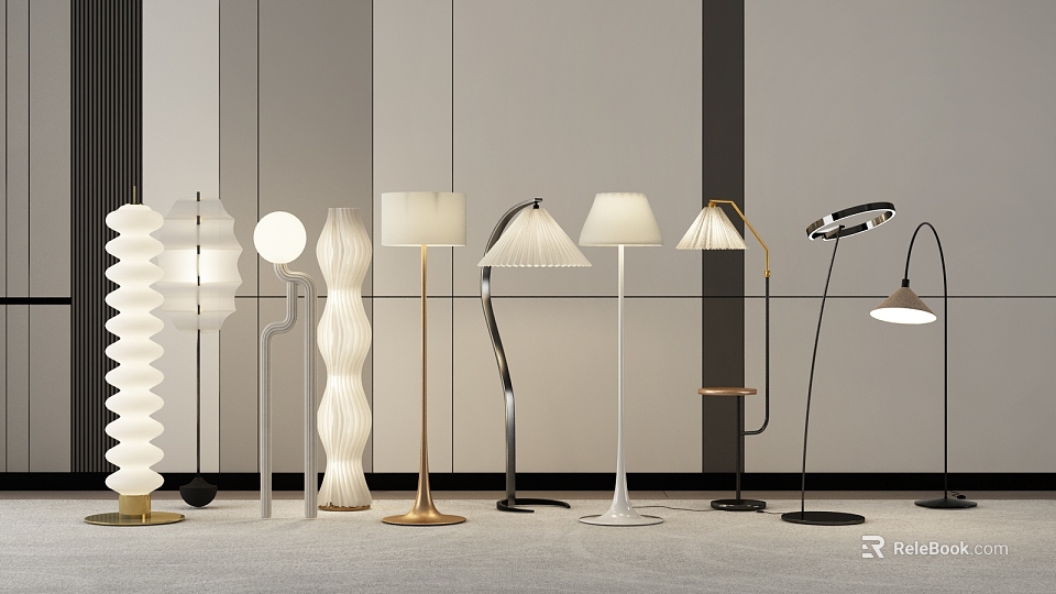 Modern Design Floor Lamps With Various Styles For Living Room Home Decor 3d model 