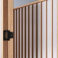 Modern Wooden Folding Screens With Vertical Slats In Minimalist Space