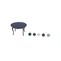 Elegant Blue Round Coffee Table With Ornate Carved Legs And Multiple Color Options