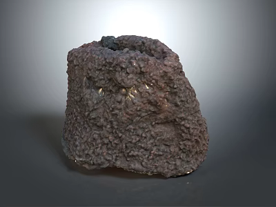 Natural Stone Decorative Vessel With Rough Textured Surface And Rustic Design 3d model