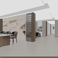 Modern Living and Dining Room Interior With Sofa Coffee Table TV Plants And Lighting Design