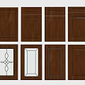 Wooden Wardrobe Doors With Various Designs Including Glass Panels And Gold Accents