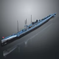 Gray Model Warship With Multiple Masts And Chimneys On Gray Gradient Background With Reflection