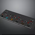 Electronic Control Panel with Multiple Knobs and Colored Buttons for Device Operation
