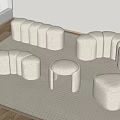 stool sofa stool shoe changing stool 3d model