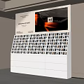 Modern Display Rack With Large Screen Grid Display And Product Samples For MINHAN STUDIO 3d model