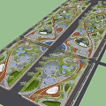 Park Landscape Design With Curved Paths Green Spaces And Water Features