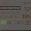 Various Wooden and Bamboo Fence Designs with Decorative Patterns and Panel Styles