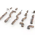 Industrial Metal Pipe Fittings With Various Shapes And Sizes Mechanical Parts