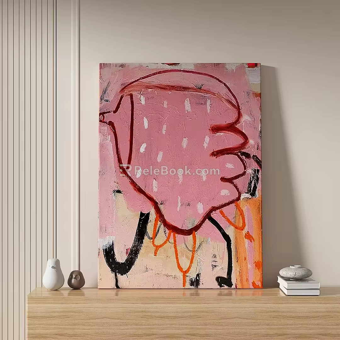 Simple abstract decorative painting 3d model