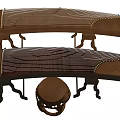Elegant Musical Instruments And Premium Art Supplies Including Traditional Zither And Painting Tools