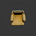 Elegant Yellow Single Armchair with White Carved Wooden Frame and Comfortable Upholstered Seat