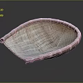 Artisan Made Handwoven Bamboo Dustpan Shaped Decorative Garden Ornament With Natural Texture
